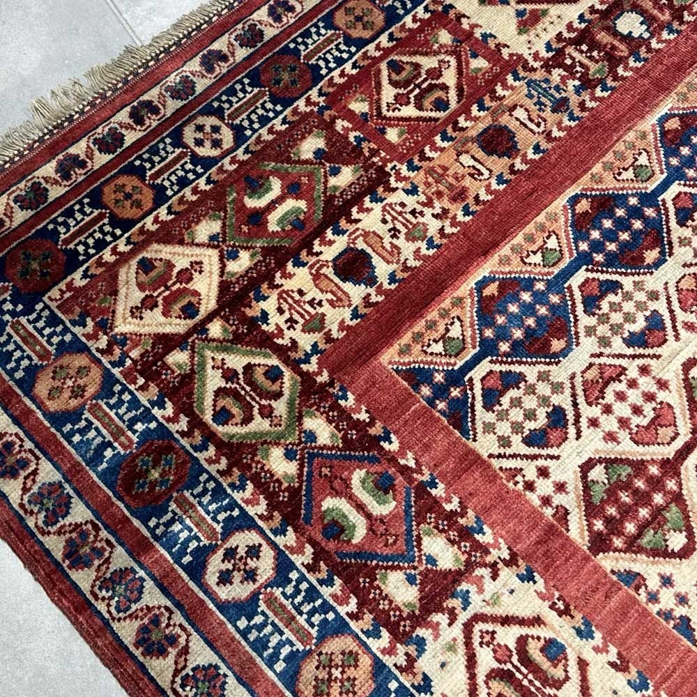 El Dokuma Afghan Geleneksel Yün Halı (120x185 cm) - Görsel 7
