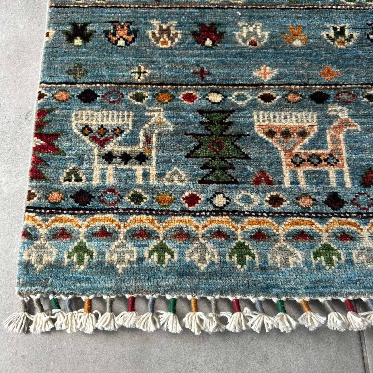 El Dokuma Bohem Kabile Yün Halı (85×125 cm) - Görsel 4
