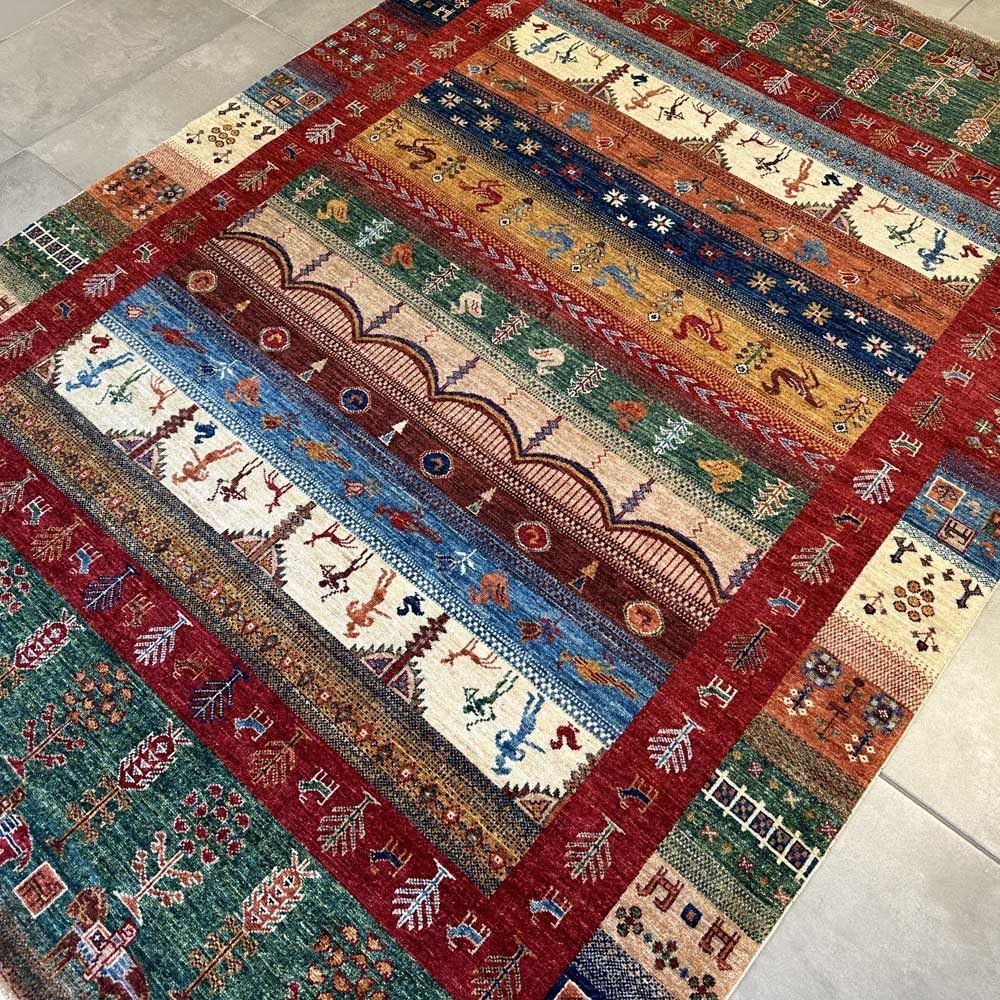 El Dokuma Afgan Kabile Yün Halı (170x250 cm) - Görsel 8