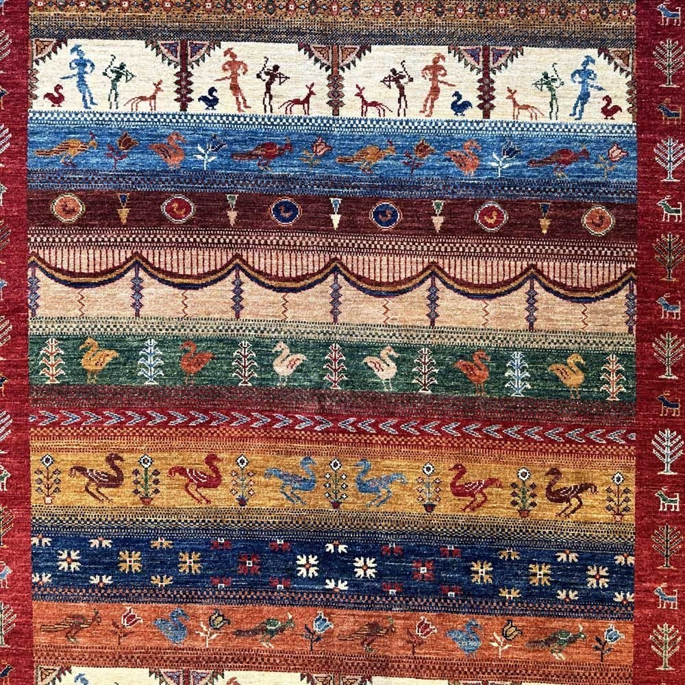 El Dokuma Afgan Kabile Yün Halı (170x250 cm) - Görsel 3