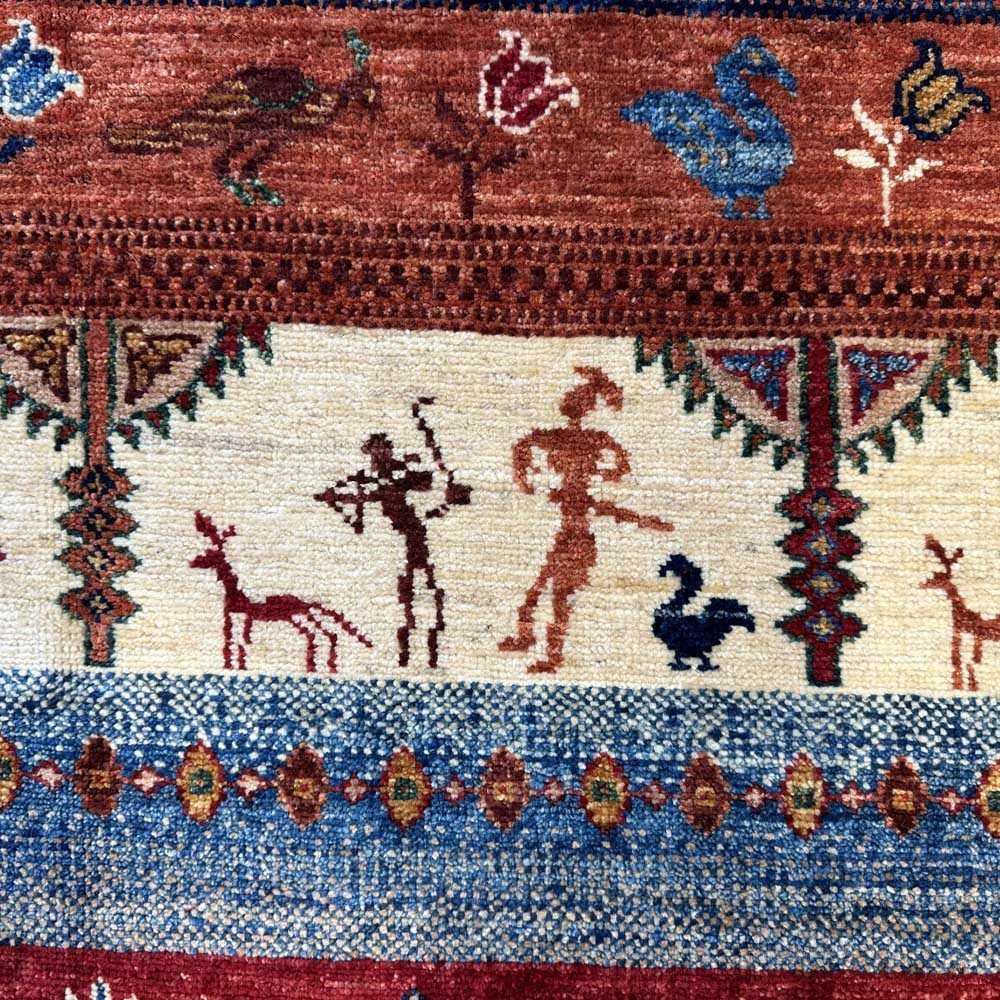El Dokuma Afgan Kabile Yün Halı (170x250 cm) - Görsel 2