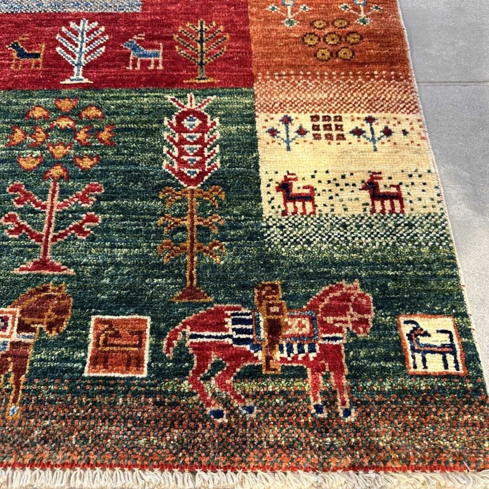 El Dokuma Afgan Kabile Yün Halı (170x250 cm) - Görsel 9