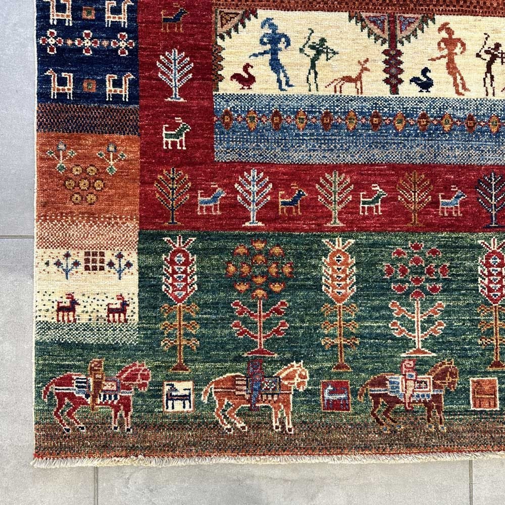 El Dokuma Afgan Kabile Yün Halı (170x250 cm) - Görsel 5