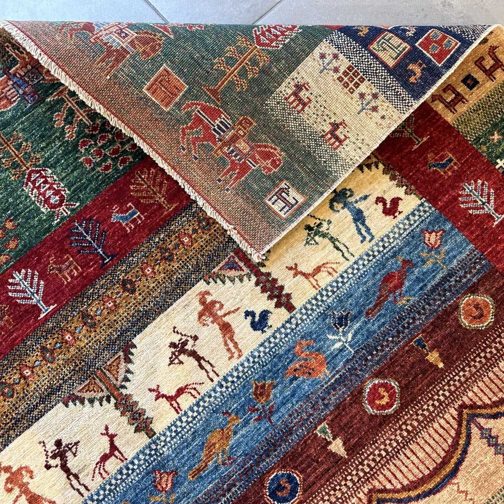 El Dokuma Afgan Kabile Yün Halı (170x250 cm) - Görsel 6