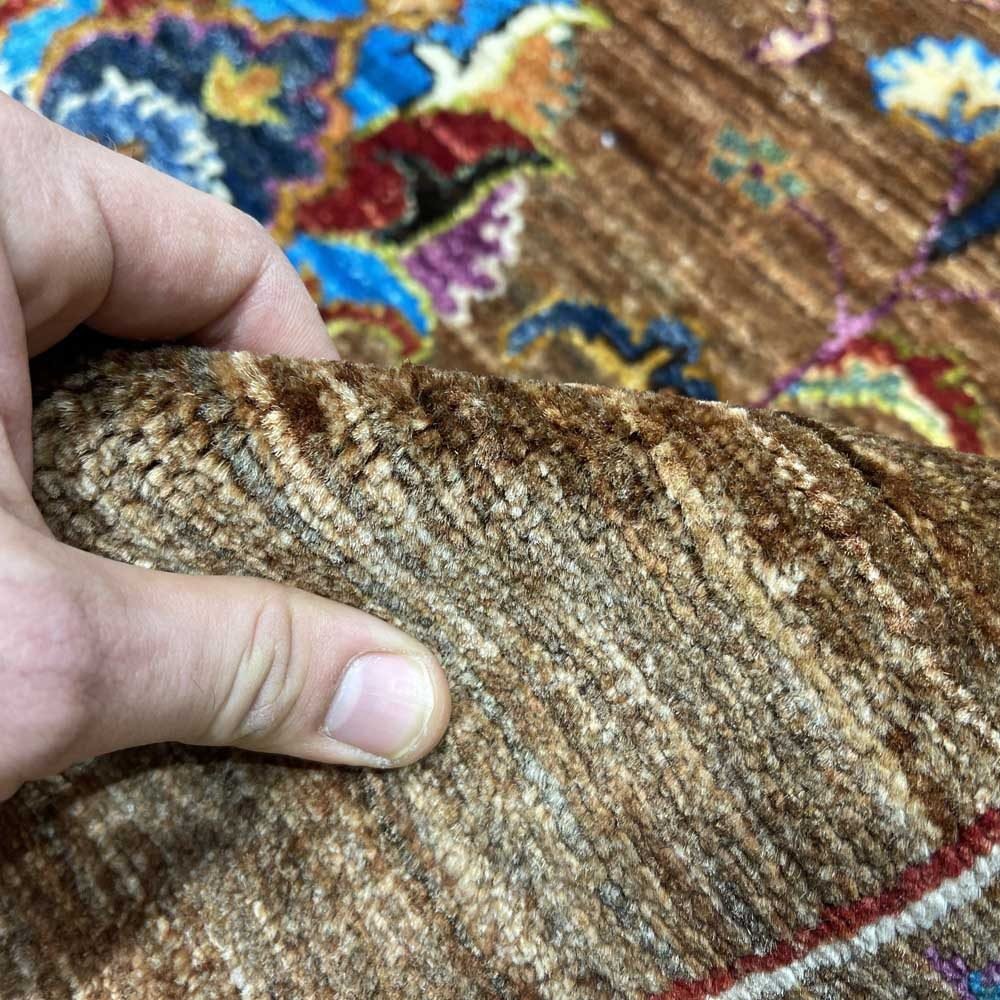 El Dokuma Afgan Sultani Kahverengi Yün Halı (180x240 cm) - Görsel 4