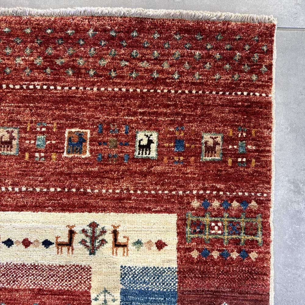 El Dokuma Afgan Kabile Yün Halı (120x185 cm) - Görsel 8