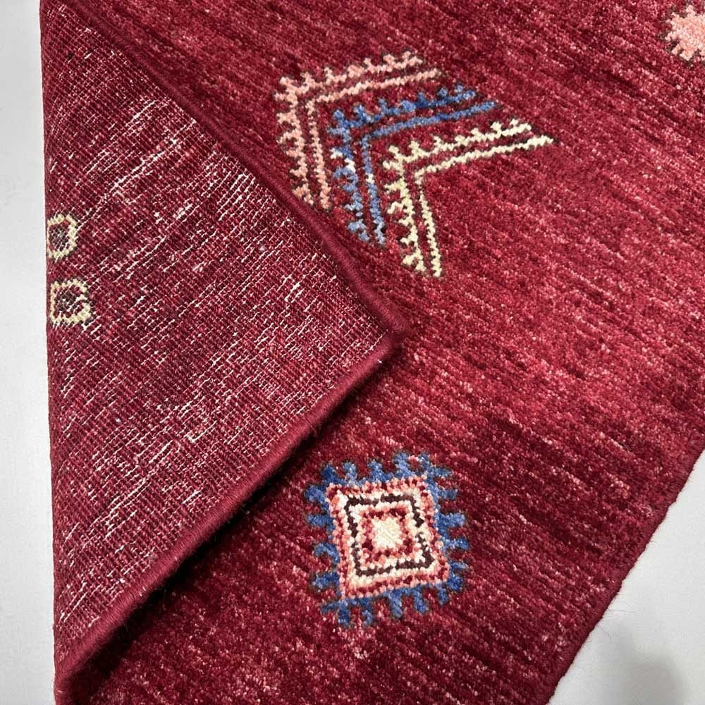El Dokuma Bordo Modern Yün Halı (60x90 cm) - Görsel 4