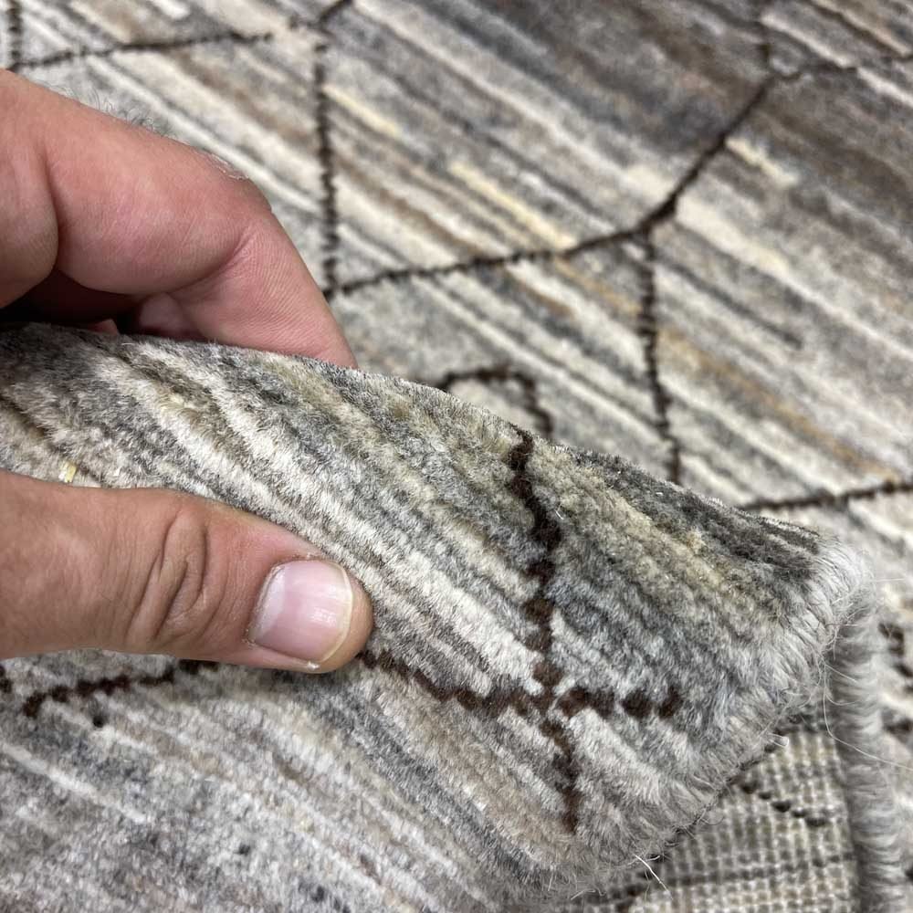 El Dokuma Gri İskandinav Yün Yolluk Halı (60x170 cm) - Görsel 4
