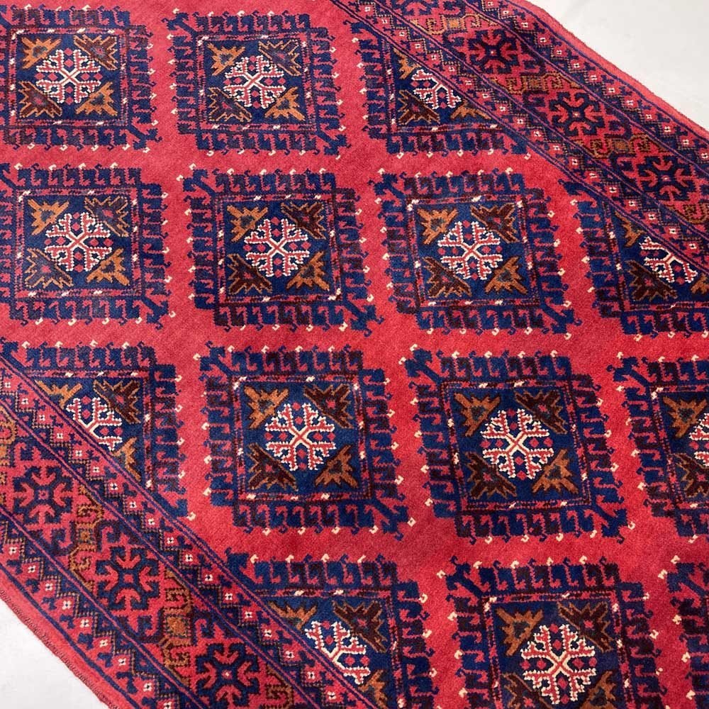 El Dokuma Afgan Khal Muhammadi Yün Halı (90x165 cm) - Görsel 7