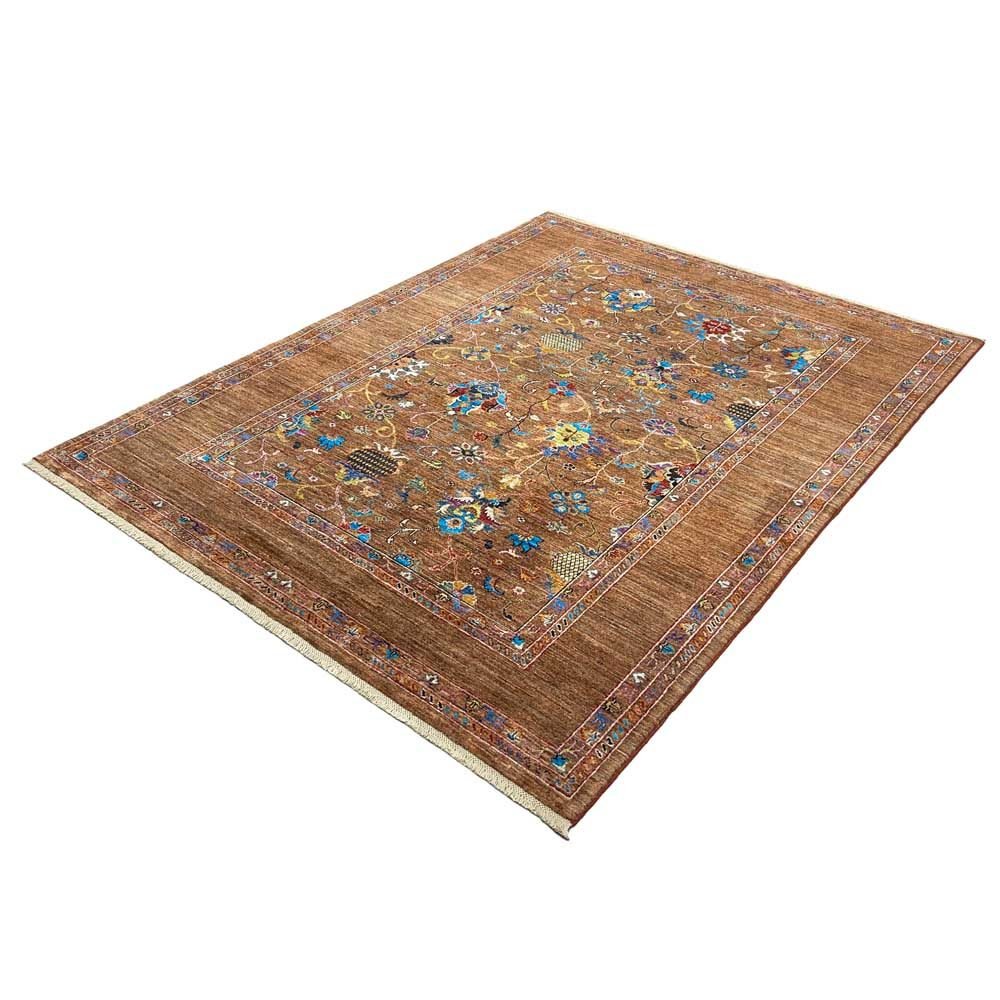 El Dokuma Afgan Sultani Kahverengi Yün Halı (180x240 cm) - Görsel 9