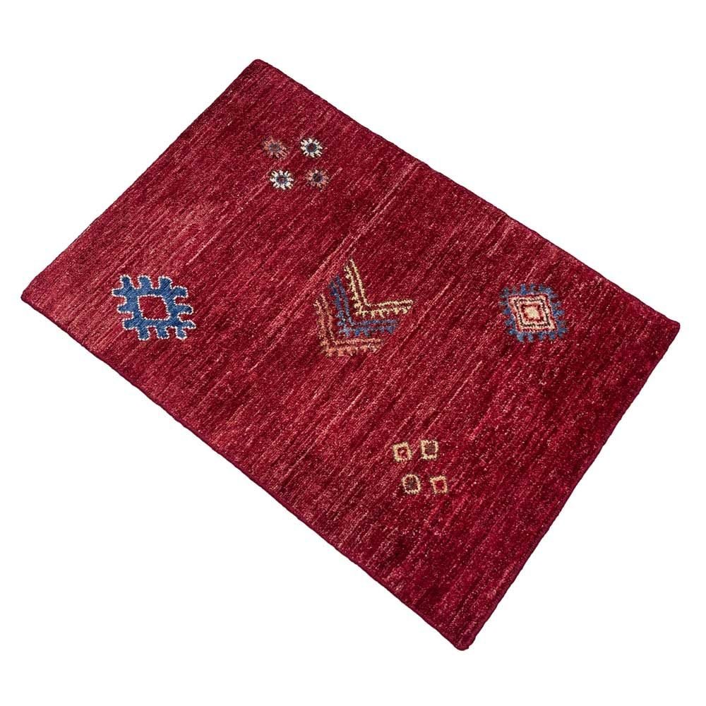 El Dokuma Bordo Modern Yün Halı (60x90 cm) - Görsel 6