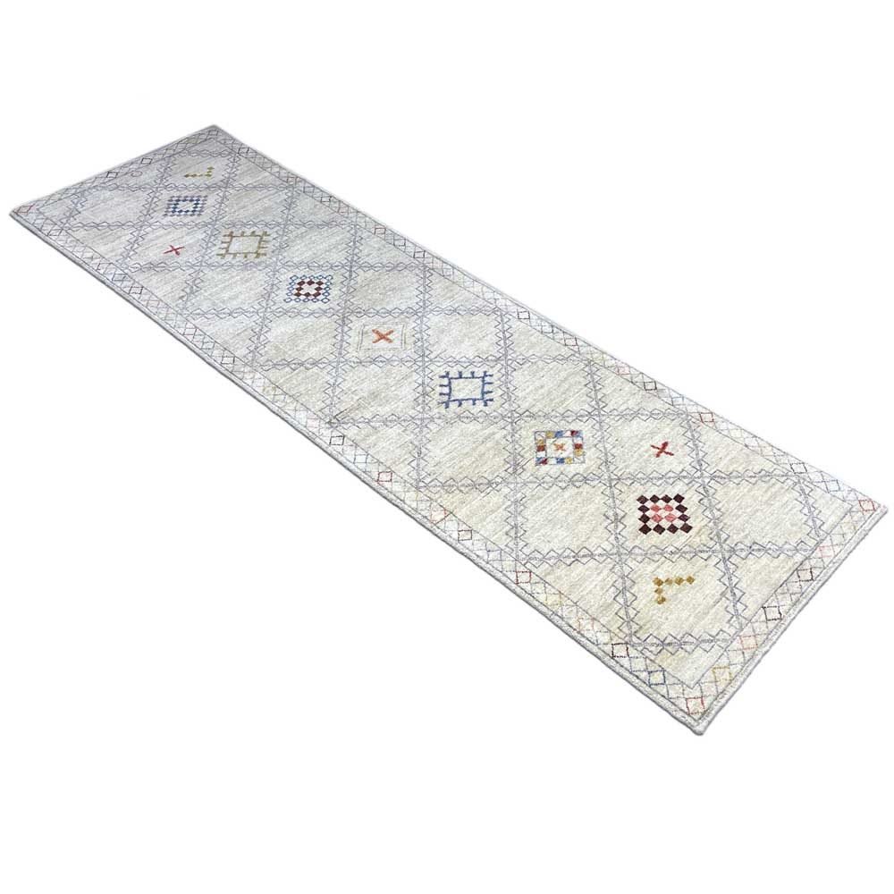 El Dokuma Krem Modern Yün Yolluk Halı (75x250 cm) - Görsel 8