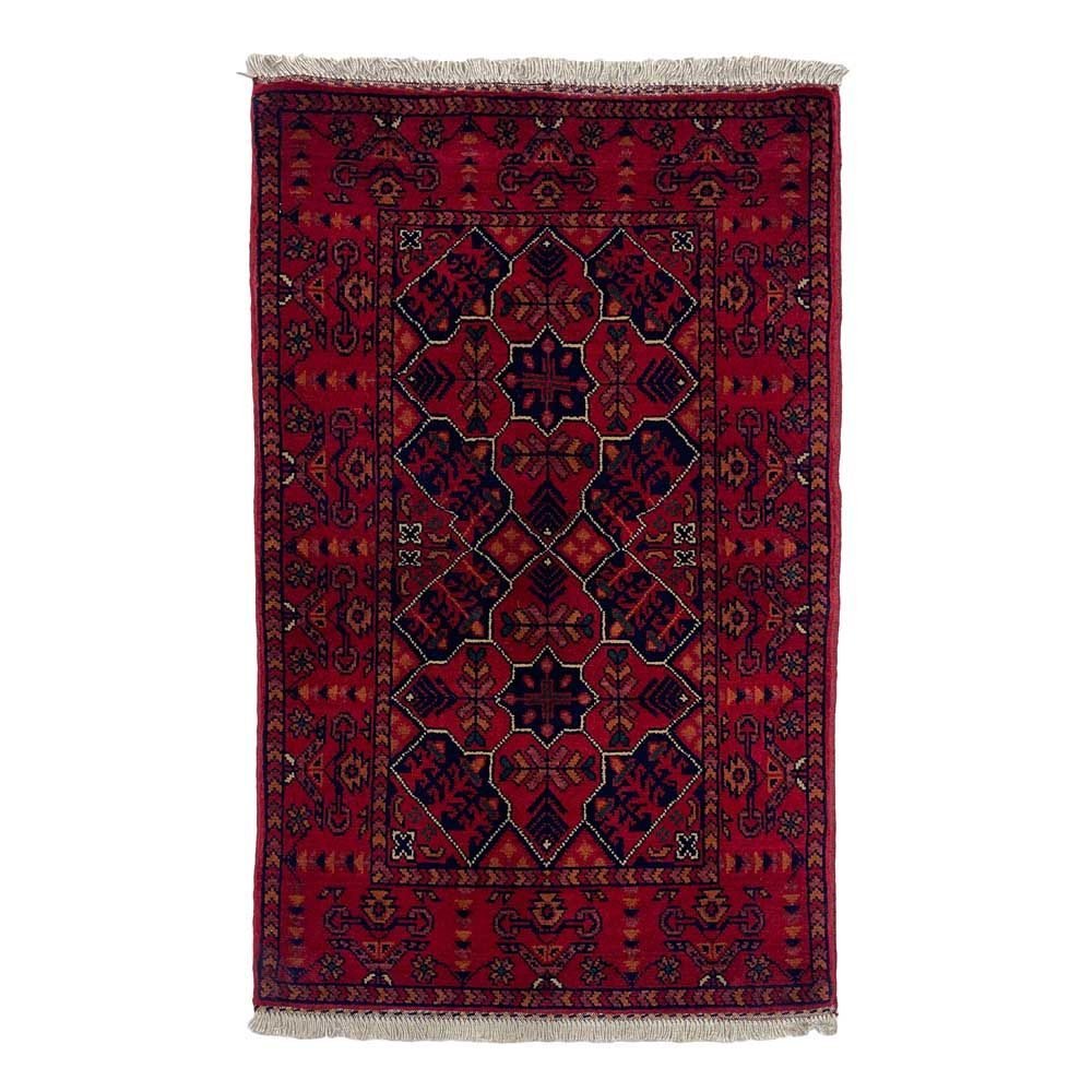 El Dokuma Mini Afgan Khal Muhammadi Yün Halı (55x100 cm)