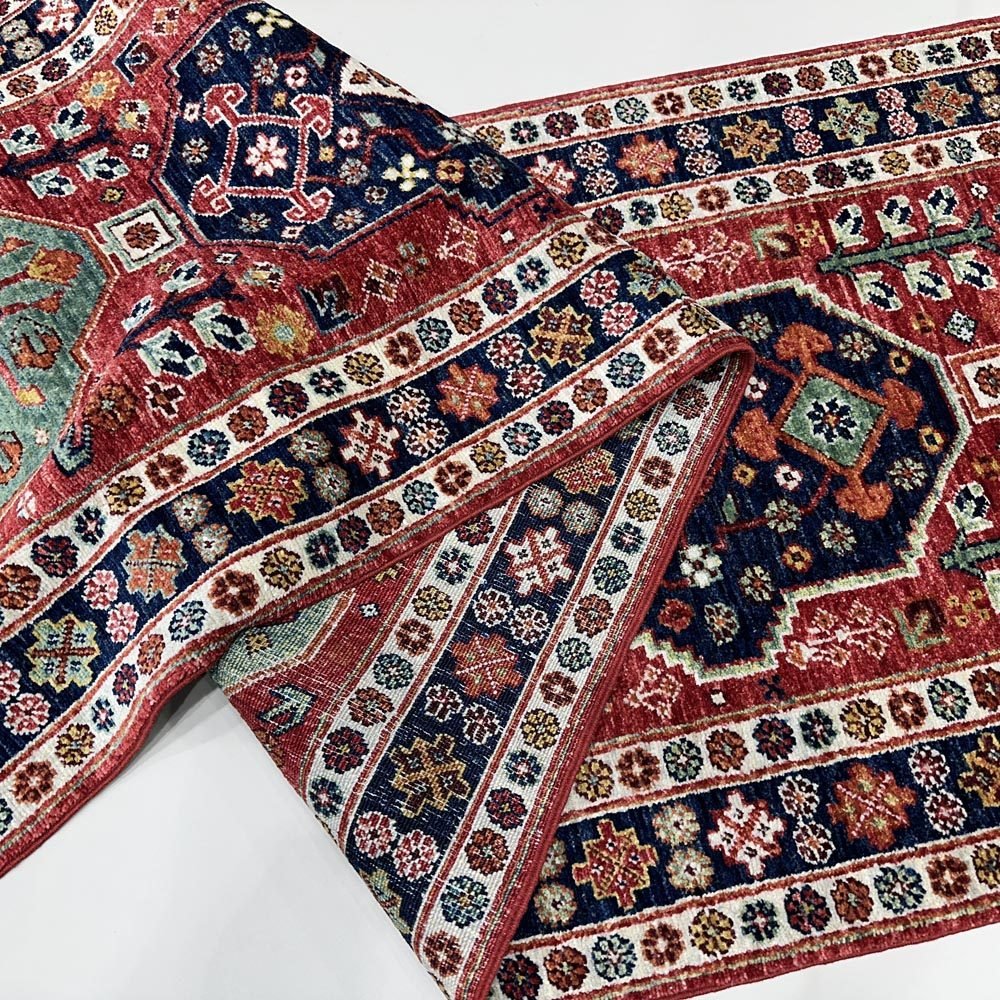 El Dokuma Afgan Kabile Yün Yolluk Halı (80x500 cm) - Görsel 9