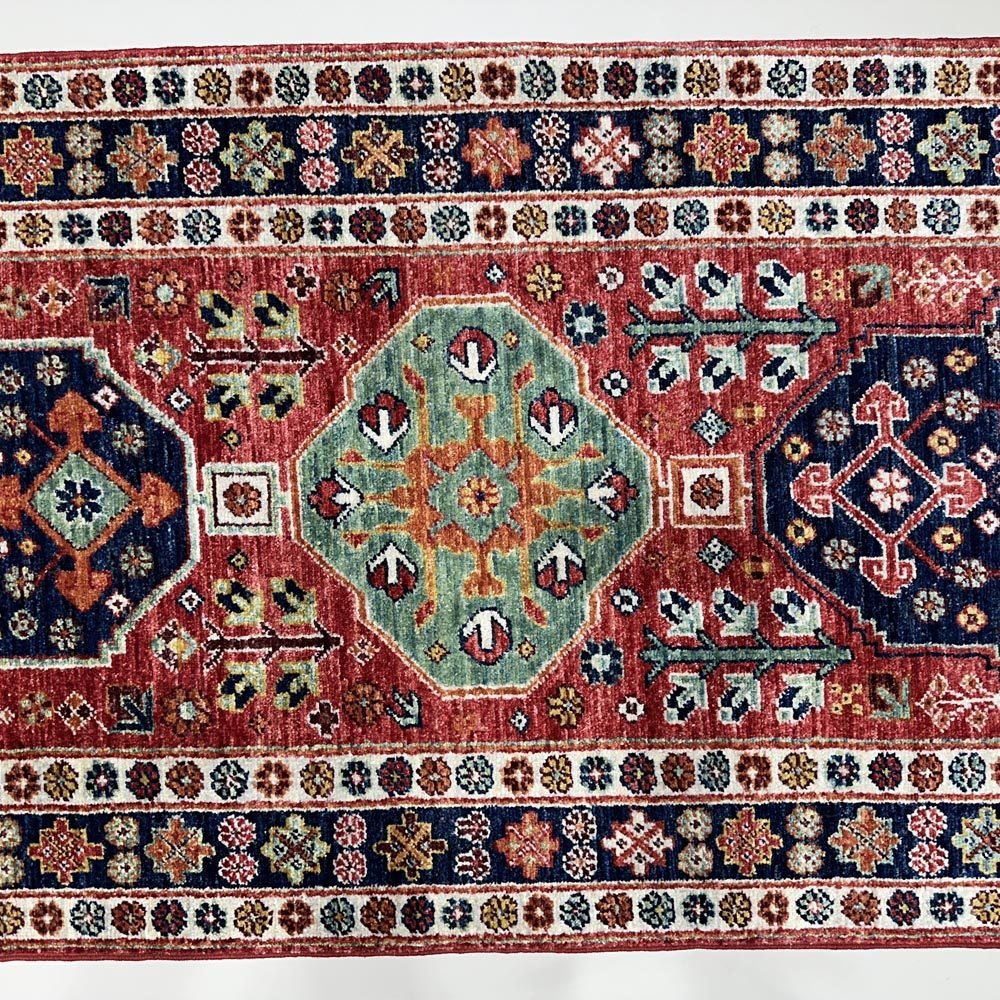 El Dokuma Afgan Kabile Yün Yolluk Halı (80x500 cm) - Görsel 3