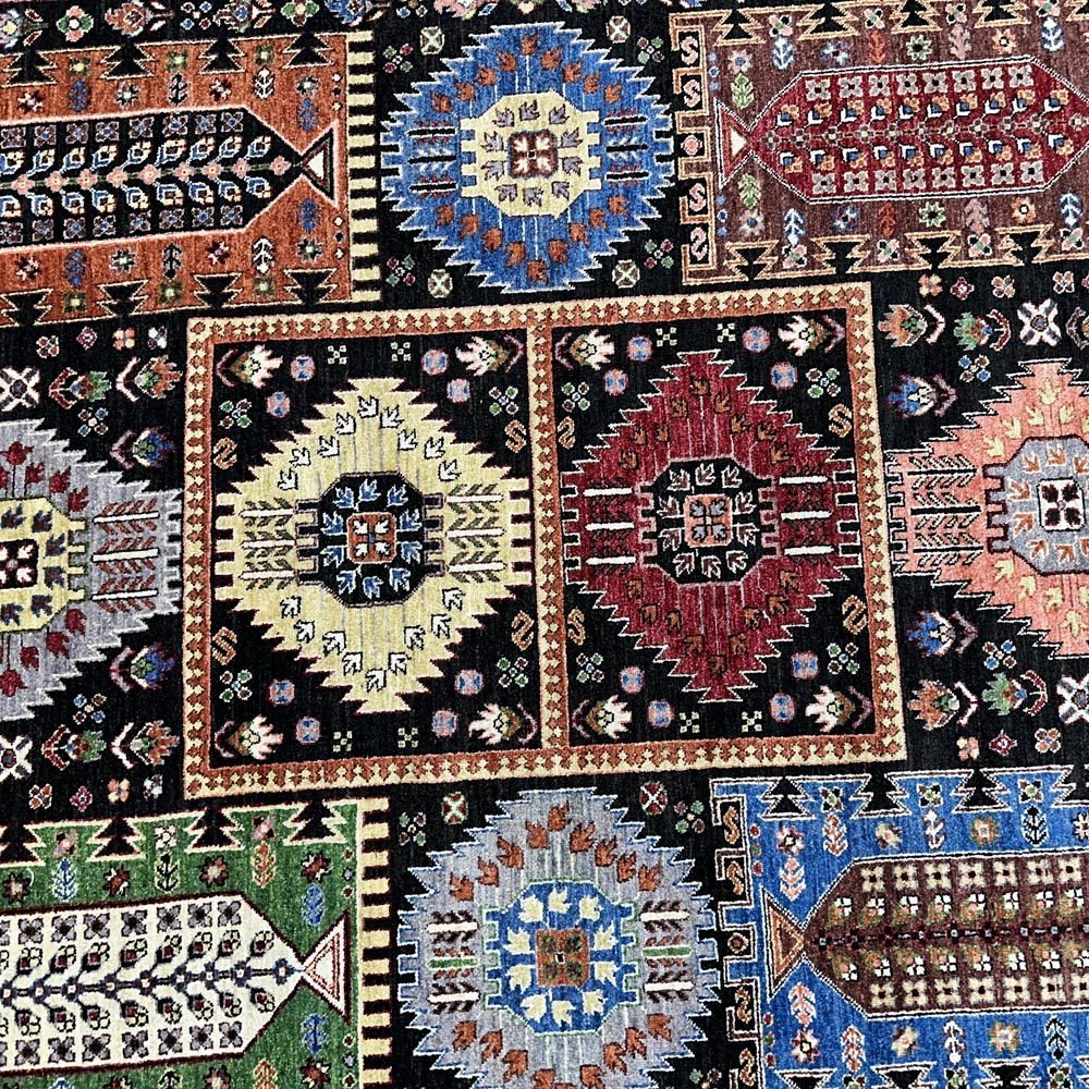 El Dokuma Afgan Veziri Kabile Yün Halı (245x310 cm) - Görsel 3