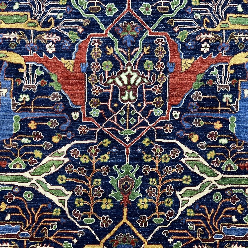 El Dokuma Lacivert Bijar İran Yün Halı (275x360 cm) - Görsel 2