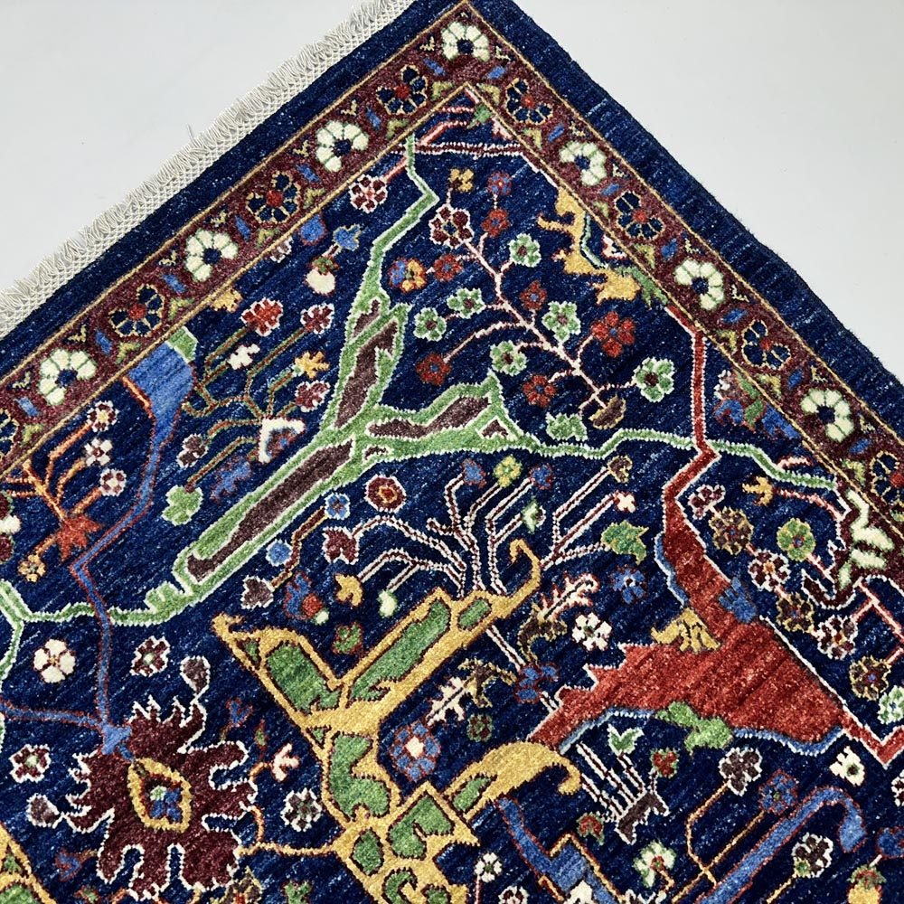 El Dokuma Lacivert Bijar İran Yün Halı (275x360 cm) - Görsel 4