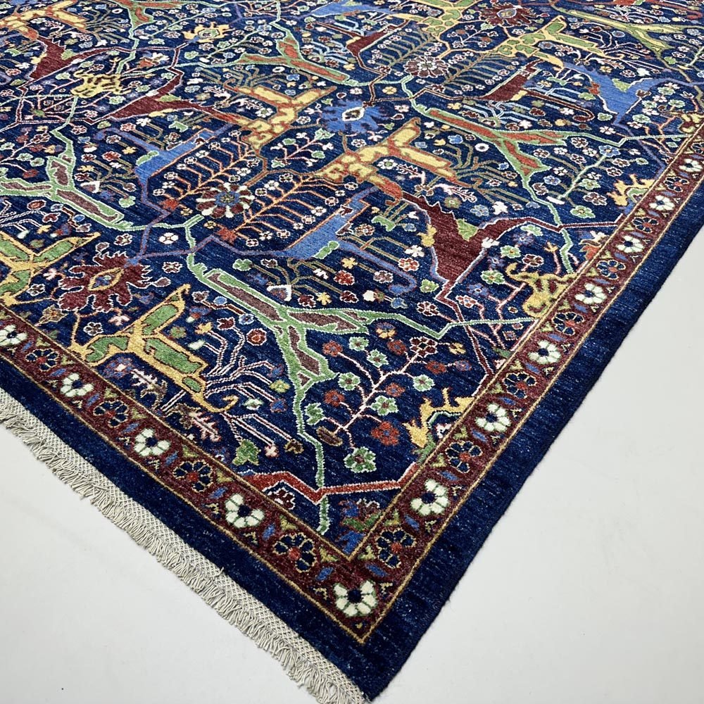 El Dokuma Lacivert Bijar İran Yün Halı (275x360 cm) - Görsel 8