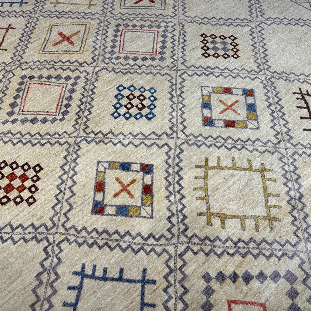 El Dokuma Afgan Modern Yün Halı (270x360 cm) - Görsel 4