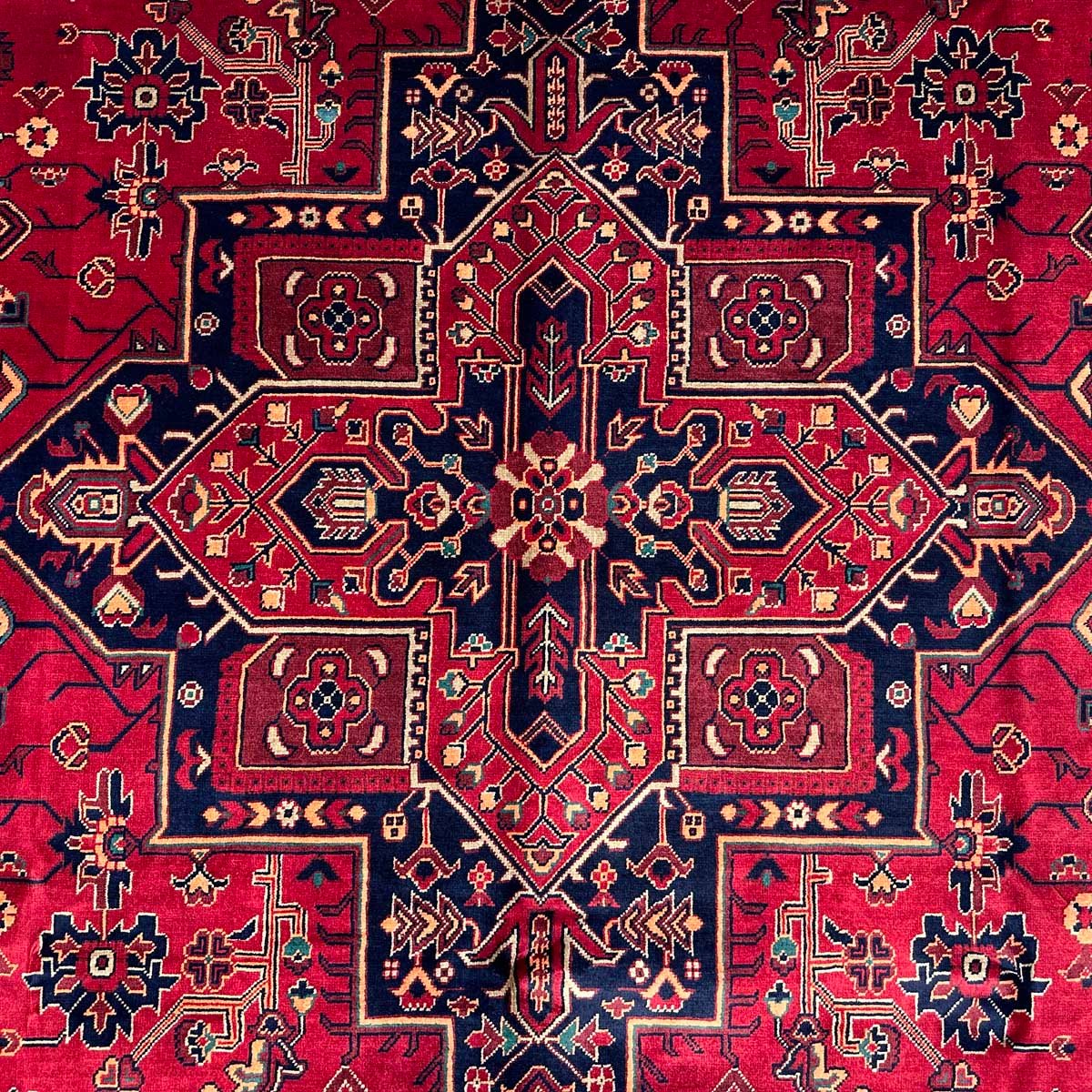El Dokuma Afgan Heris Madalyon Yün Halı (180x300 cm) - Görsel 2