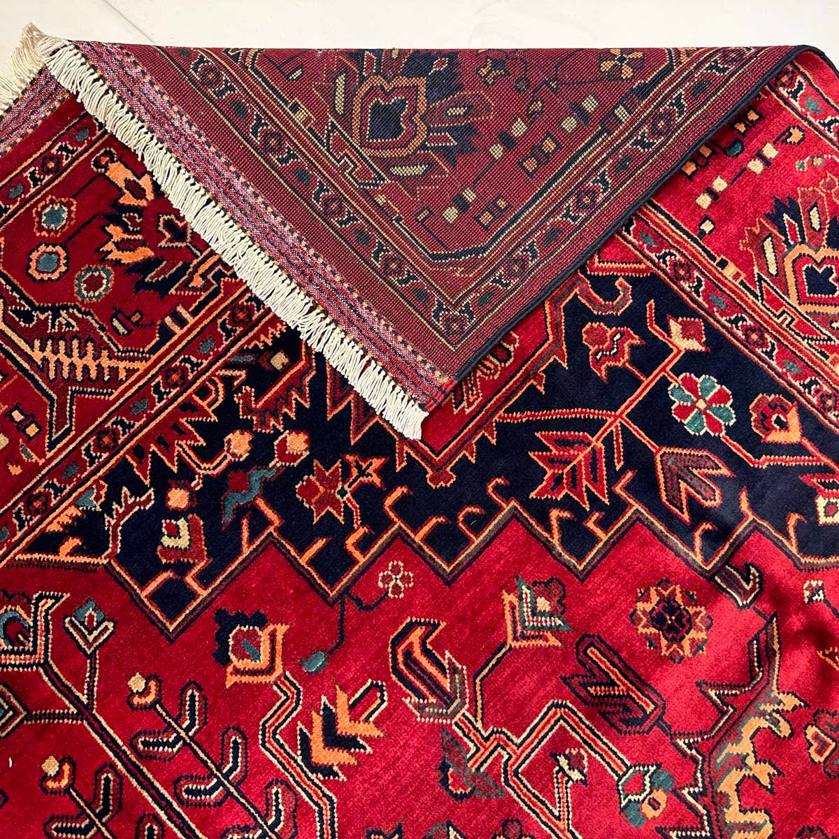El Dokuma Afgan Heris Madalyon Yün Halı (180x300 cm) - Görsel 6