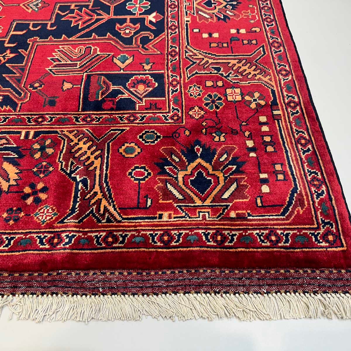 El Dokuma Afgan Heris Madalyon Yün Halı (180x300 cm) - Görsel 8