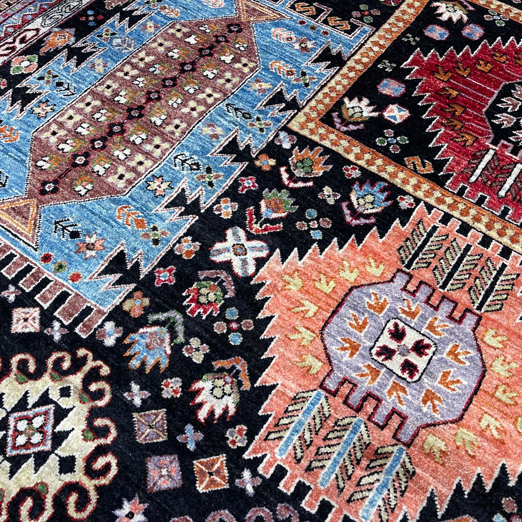 El Dokuma Afgan Veziri Kabile Yün Halı (260x340 cm) - Görsel 3