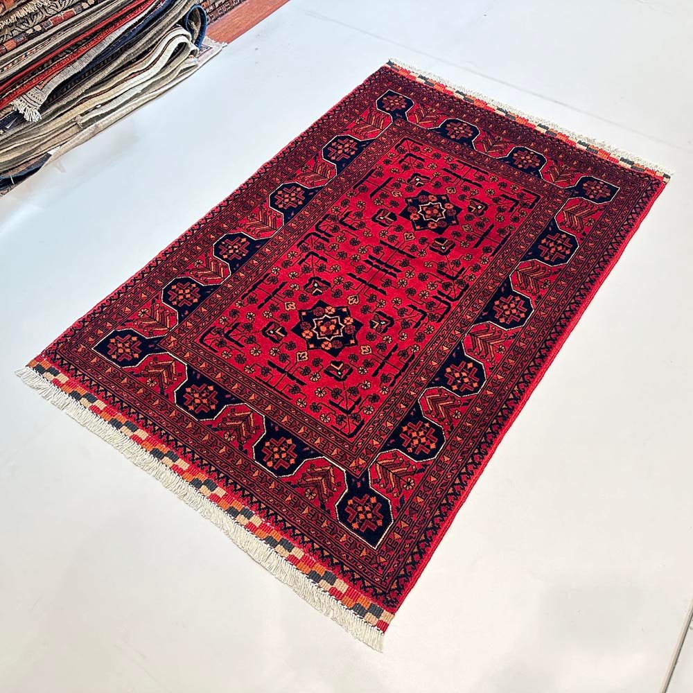 El Dokuma Afgan Khal Muhammadi Yün Halı (100x150 cm) - Görsel 5