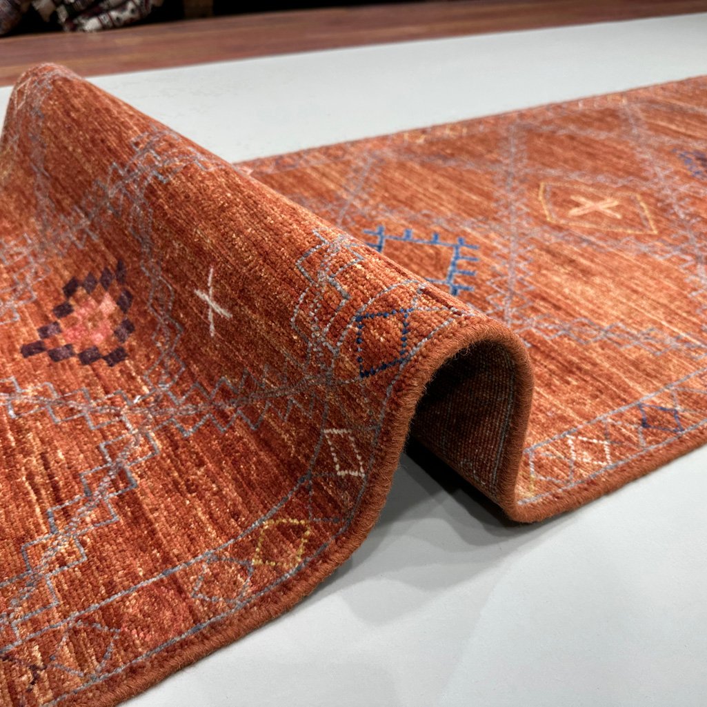 El Dokuma Modern Yün Yolluk Halı (80x300 cm) - Görsel 3