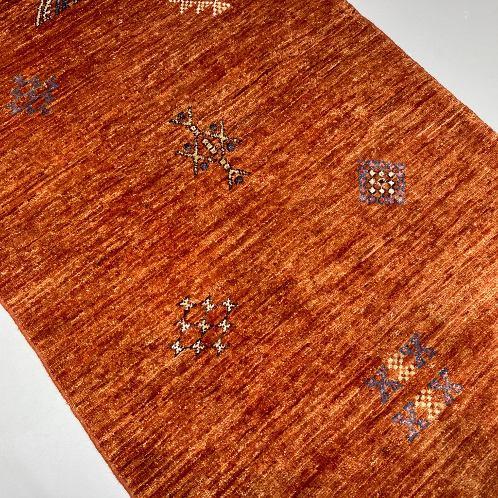 El Dokuma Turuncu Modern Yün Yolluk Halı (85x300 cm) - Görsel 4