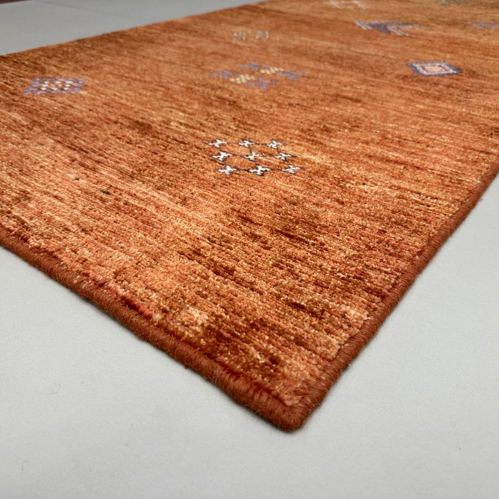 El Dokuma Turuncu Modern Yün Yolluk Halı (85x300 cm) - Görsel 7