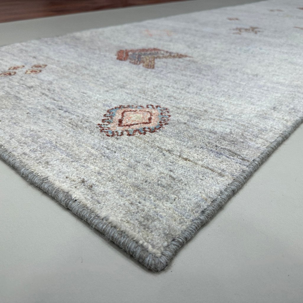 El Dokuma Gri Modern Yün Yolluk Halı (80x390 cm) - Görsel 7