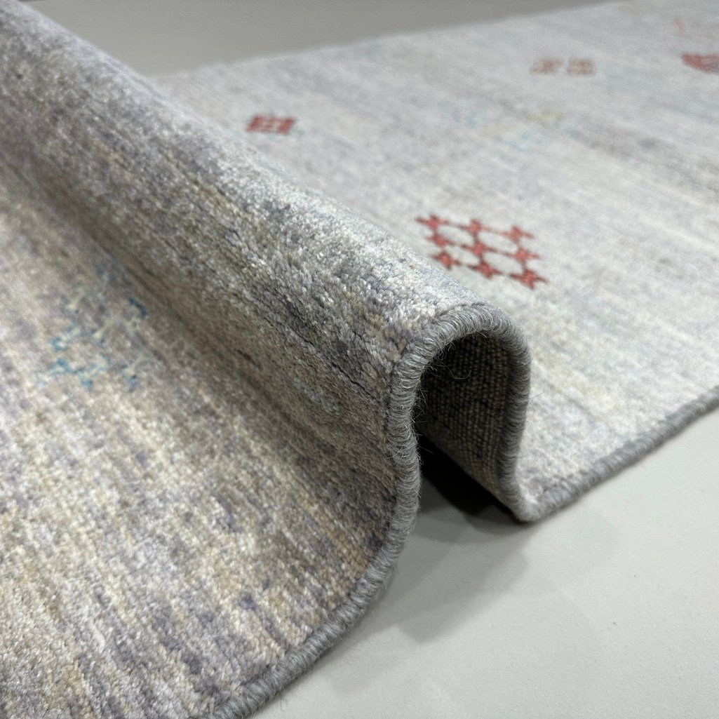 El Dokuma Gri Modern Yün Yolluk Halı (80x390 cm) - Görsel 3