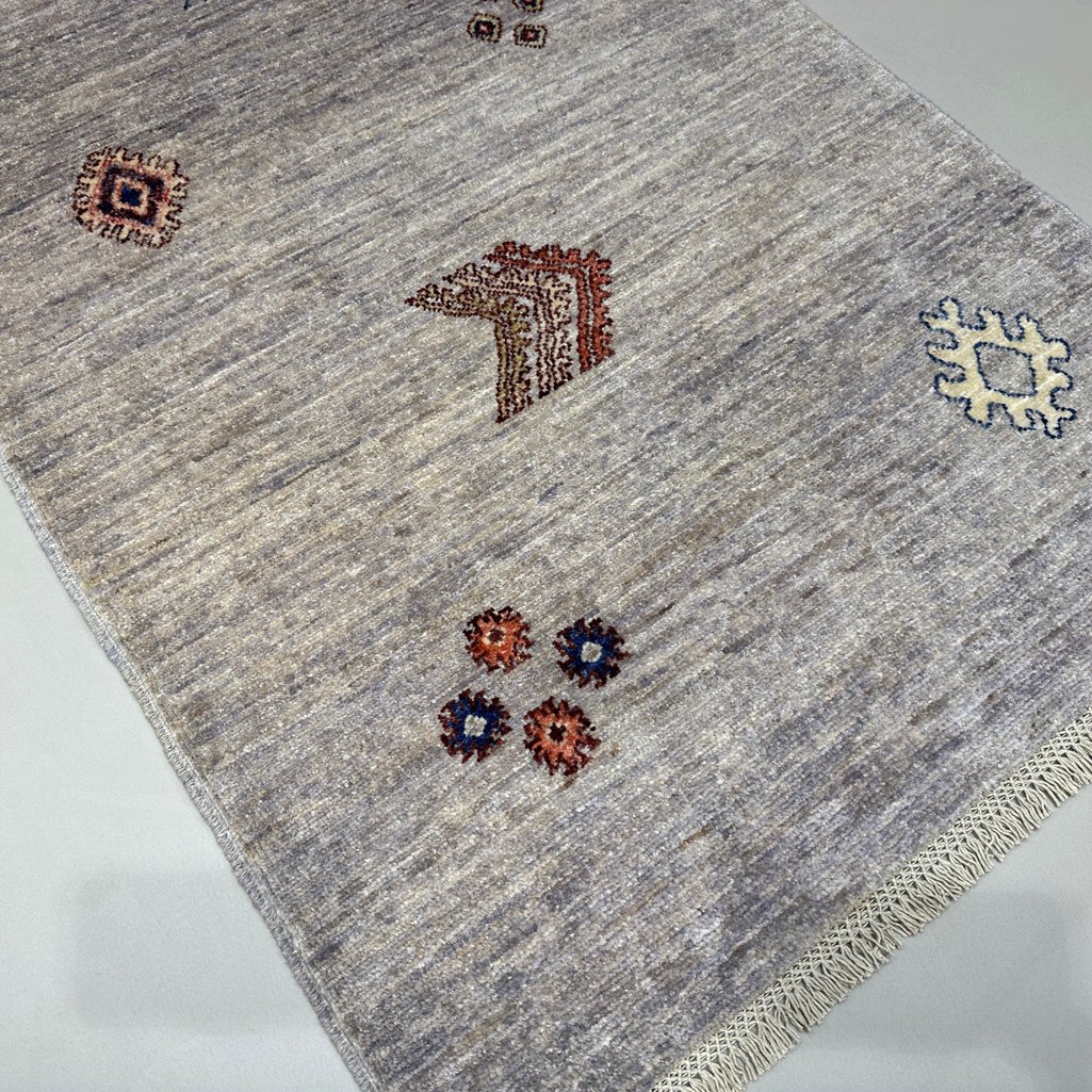 El Dokuma Natural Gri Modern Yün Yolluk Halı (80x300 cm) - Görsel 5