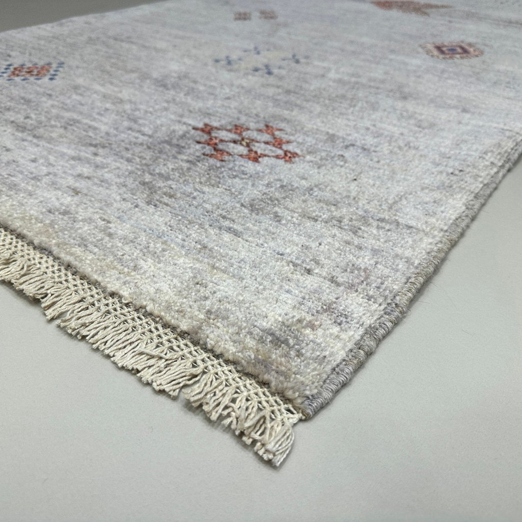 El Dokuma Natural Gri Modern Yün Yolluk Halı (80x300 cm) - Görsel 4