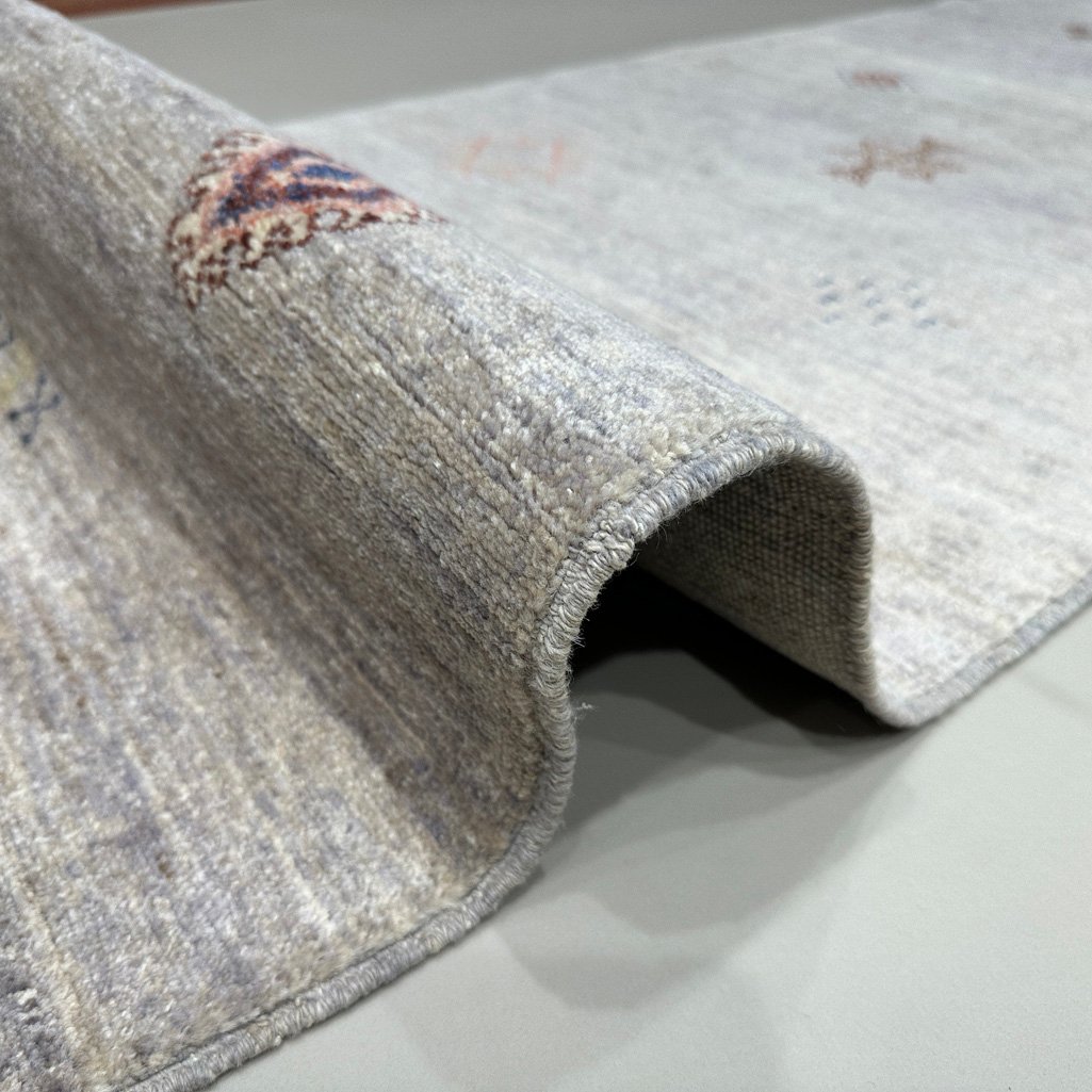 El Dokuma Natural Gri Modern Yün Yolluk Halı (80x300 cm) - Görsel 2
