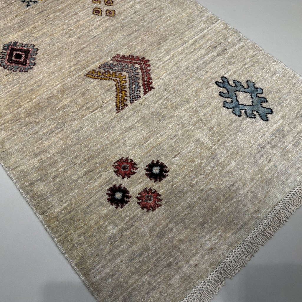 El Dokuma Krem Modern Yün Yolluk Halı (80x380 cm) - Görsel 6
