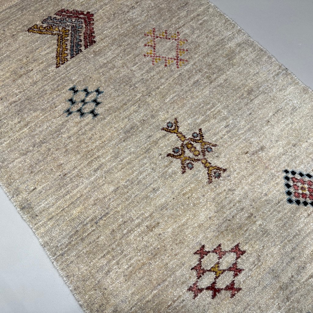 El Dokuma Krem Modern Yün Yolluk Halı (80x380 cm) - Görsel 2