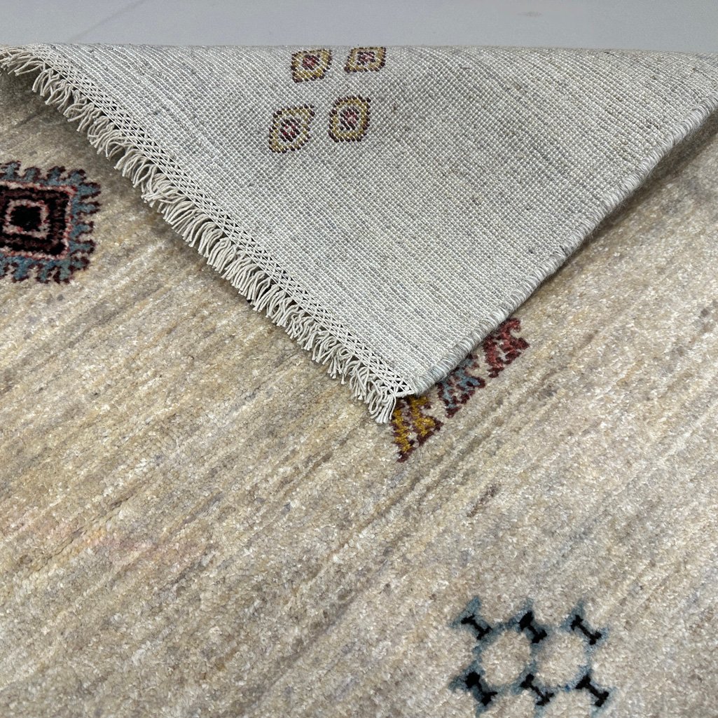 El Dokuma Krem Modern Yün Yolluk Halı (80x380 cm) - Görsel 4