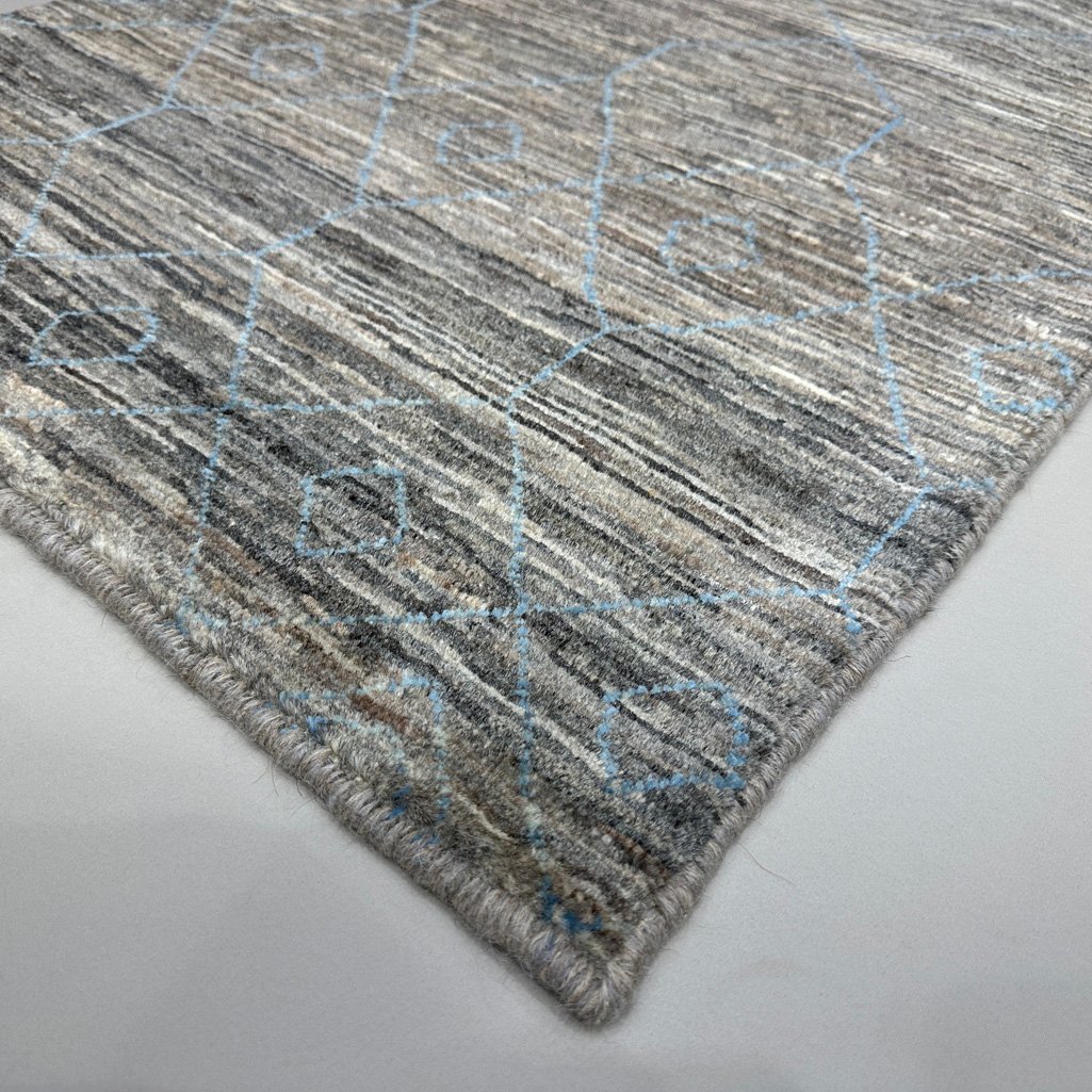 El Dokuma Natural Gri Yün İskandinav Yolluk Halı (70x240 cm) - Görsel 5