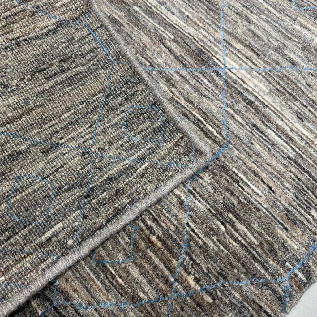 El Dokuma Natural Gri Yün İskandinav Yolluk Halı (70x240 cm) - Görsel 6
