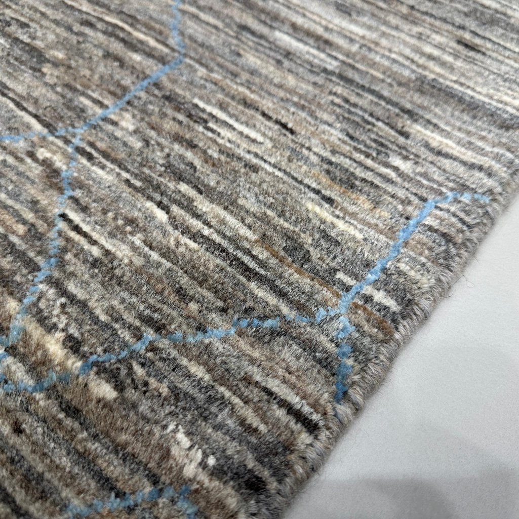 El Dokuma Natural Gri Yün İskandinav Yolluk Halı (70x240 cm) - Görsel 2
