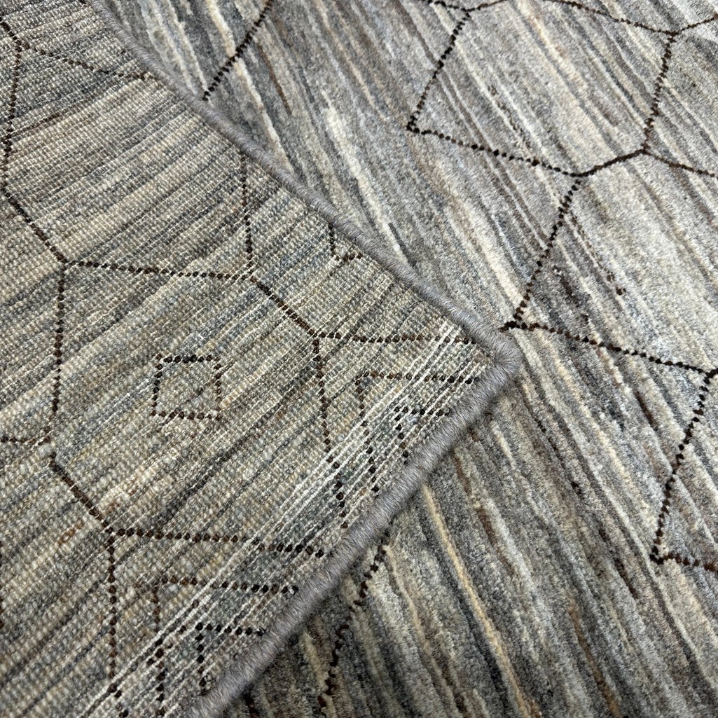 El Dokuma Natural Gri Yün İskandinav Yolluk Halı (70x240 cm) - Görsel 5