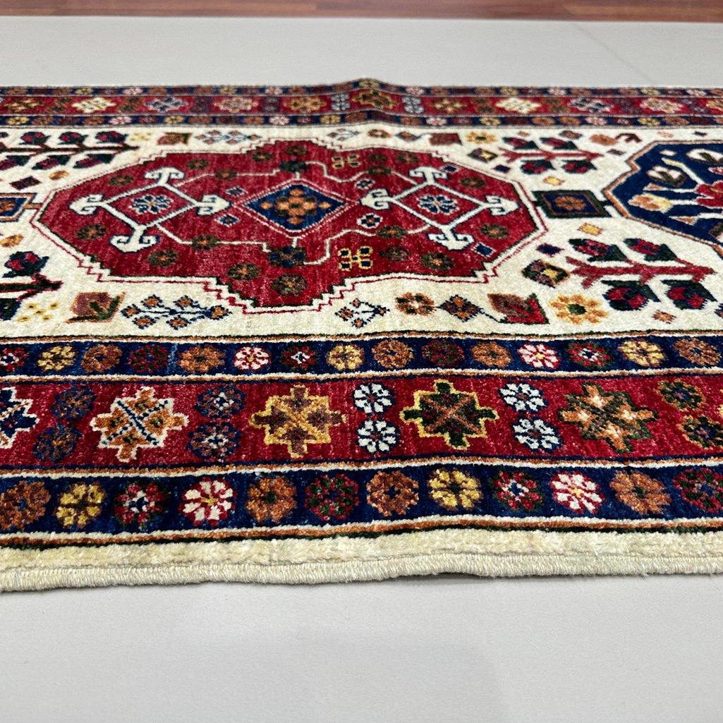 El Dokuma Afgan Kabile Yün Yolluk Halı (90x390 cm) - Görsel 6