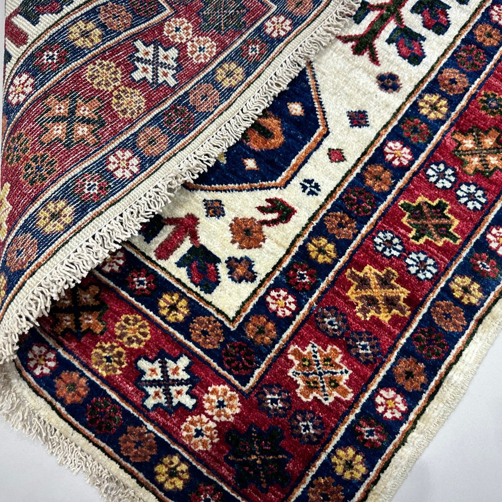 El Dokuma Afgan Kabile Yün Yolluk Halı (90x390 cm) - Görsel 7