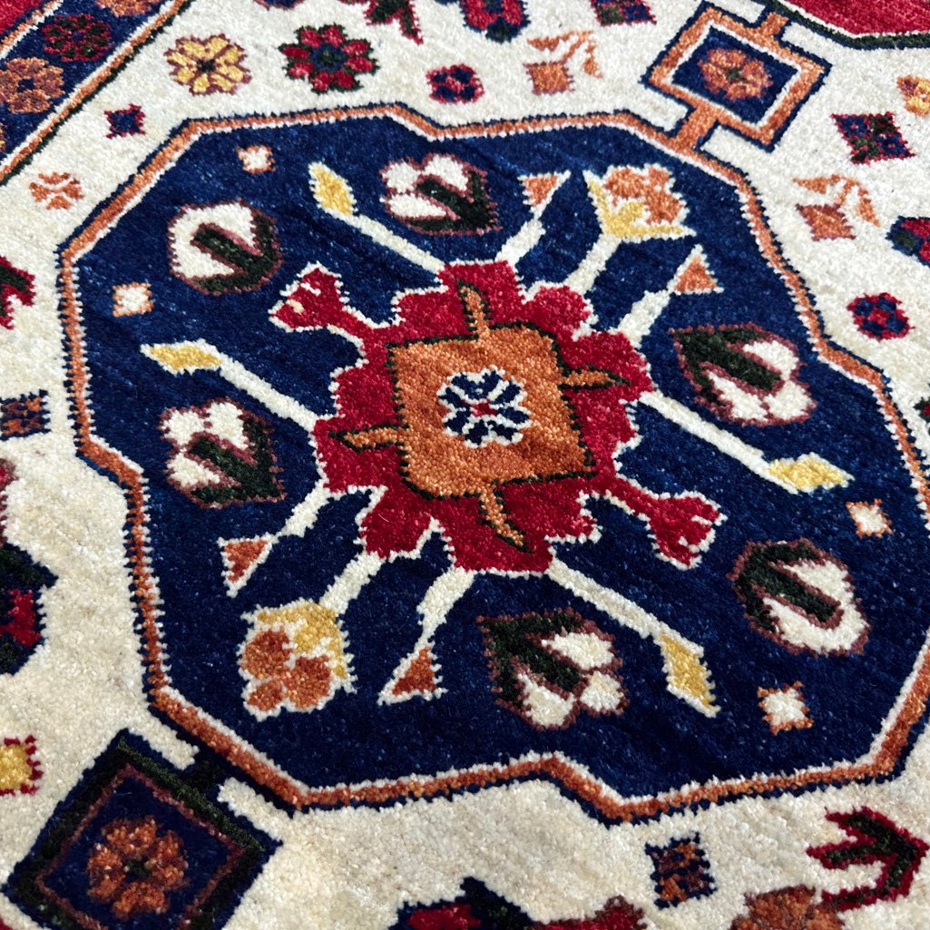 El Dokuma Afgan Kabile Yün Yolluk Halı (90x390 cm) - Görsel 2