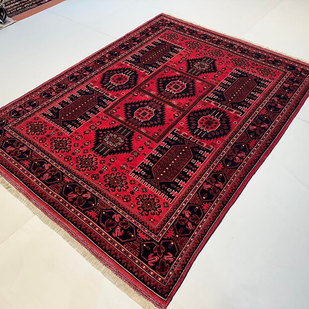 El Dokuma Afgan Veziri Yün Halı (170x230 cm) - Görsel 7