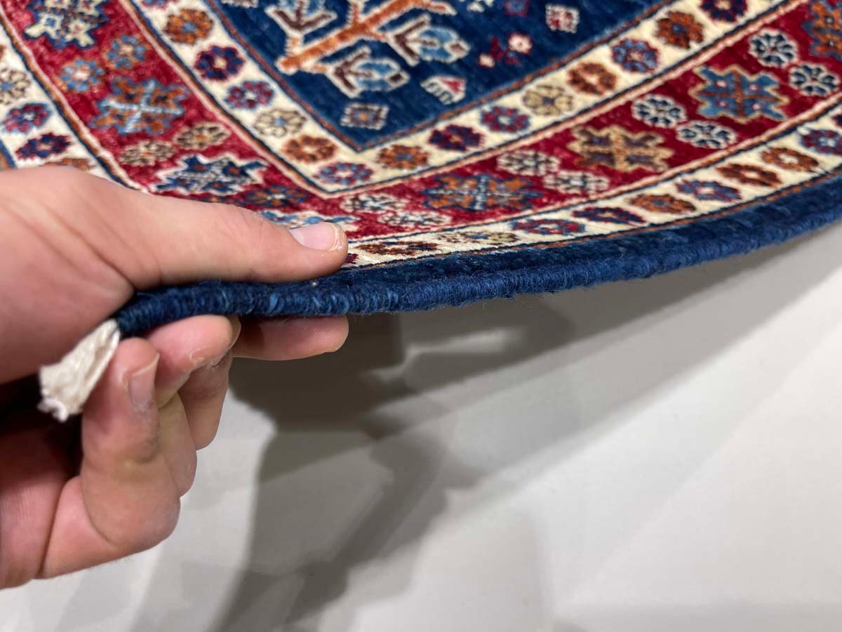 El Dokuma Lacivert Afgan Kabile Yün Yolluk Halı (80x390 cm) - Görsel 8