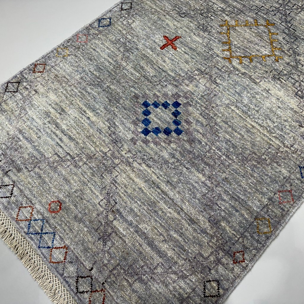 El Dokuma Natural Gri Modern Yün Yolluk Halı (80x300 cm) - Görsel 7